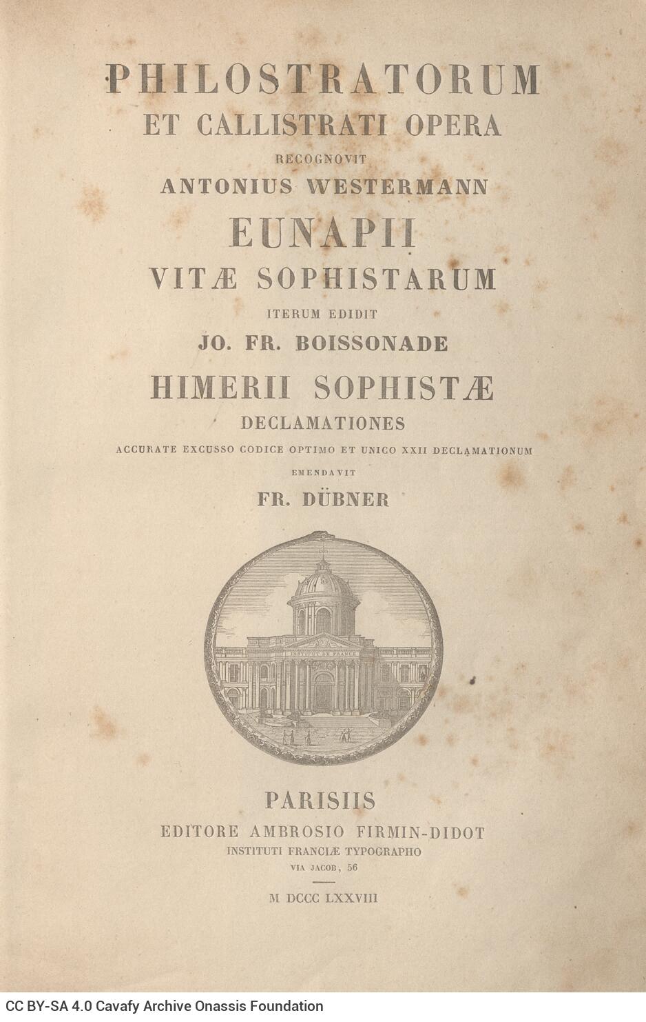 26 x 17 εκ. 3 σ. χ.α. + VIII σ. + 507 σ. + ΧΧVII σ. + 115 σ. + 3 σ. χ.α. + 1 ένθετο, όπου στο φ. 